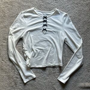 Commense White Long Sleeve Top